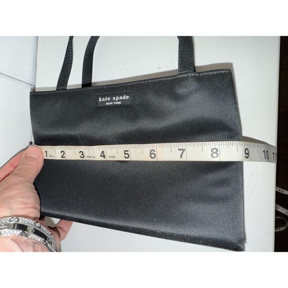 Kate Spade Vtg Black Satin Evening Bag Formal Chic Classic Preppy Wedding Iconic - Picture 11 of 11